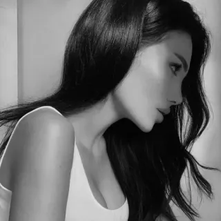 🖤 woman, portrait, beauty, black and white, fashion, model telegram sticker