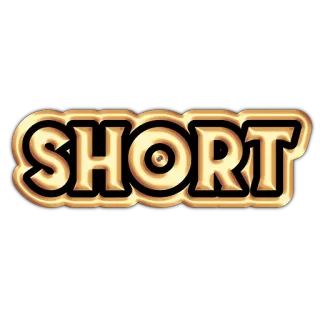 📉 SHORT 短, 金色, 词, 文本 telegram sticker