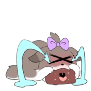😭 piangere, cucciolo, triste, animale, cartone animato, cane telegram sticker