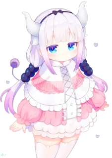 😊 Kanna Kamui Miss Kobayashi's Dragon Maid Anime, Dragão, Fofo, Garota, Kanna Kamui whatsapp sticker
