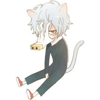 😒 Shigaraki Tomura My Hero Academia anime, manga, my hero academia, shigaraki, tomura, cat, sticker telegram sticker