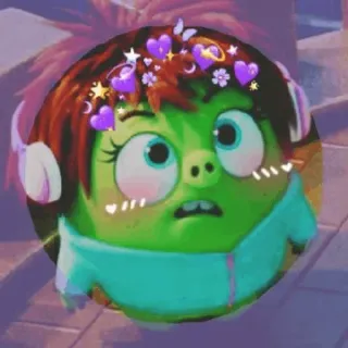 🐷 Мультфильм, Персонаж, Свинья, Наушники, Цифровое искусство telegram sticker