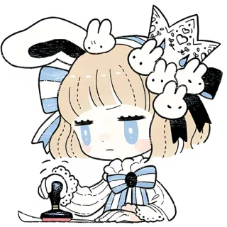 🫥 cartoon, sticker, anime, character, girl, bunny, stamp telegram sticker