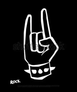 🤘 ROCK ร็อก, ท่าทางมือ, ร็อกแอนด์โรล, เขี้ยวปีศาจ, ดนตรี, สัญลักษณ์, วัฒนธรรม telegram sticker