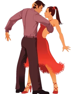 💃 danse, couple, tango, romance, robe rouge telegram sticker