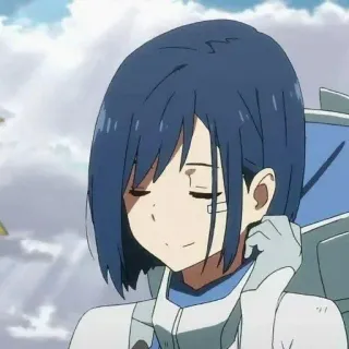 ✨ Ichigo Darling in the Franxx 动漫, 草莓, Darling in the Franxx, 蓝发, 女性角色 telegram sticker