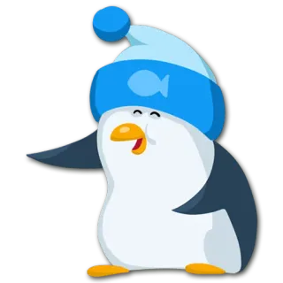 😂 penguin, cartoon, animal, bird, winter, hat, cute telegram sticker