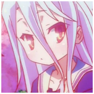 ⛓ Shiro No Game No Life Anime, Ragazza, Capelli viola, Kawaii, Carino, Personaggio, Shiro, No Game No Life telegram sticker