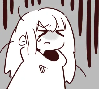 😰 Anime, Manga, Sticker, Arrabbiato, Piangendo, Dito medio whatsapp sticker