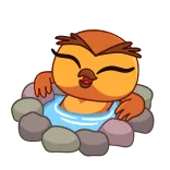 🛀 Eule, Cartoon, Whirlpool, Entspannung, süß telegram sticker