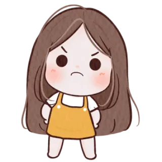 🐰 kartun, gadis, marah, imut, ilustrasi telegram sticker