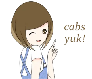 😉 cabs yuk! dessin animé, animé, fille, clin d'oeil, taxi, beurk telegram sticker