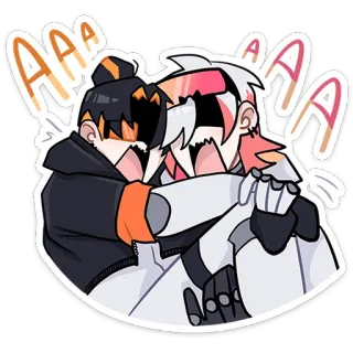 😲 AAAAA emoties, vriendschap, digitale kunst, cartoon, personages, anime, knuffel, vreugde telegram sticker