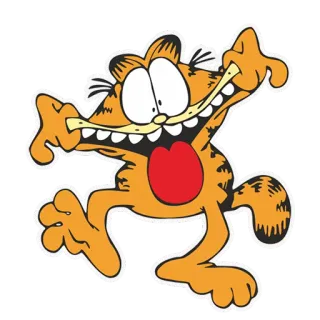 😜 Garfield hoạt hình, mèo, Garfield, cam, hài hước, truyện tranh telegram sticker