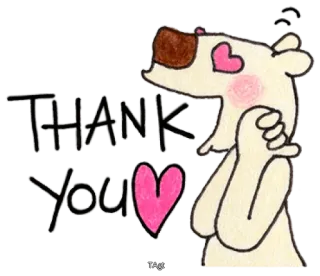 🙏 Thank you obrigado, cachorro, coração, fofo, animal, saudação whatsapp sticker