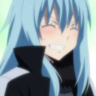 😅 Rimuru Tempest That Time I Got Reincarnated as a Slime Аниме, Исекай, Слизь, Манга, Улыбка telegram sticker