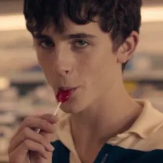😏 Timothée Chalamet актер, знаменитость, человек, леденец whatsapp sticker