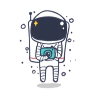 📷 astronauta, espaço, câmera, fofo, adesivo telegram sticker