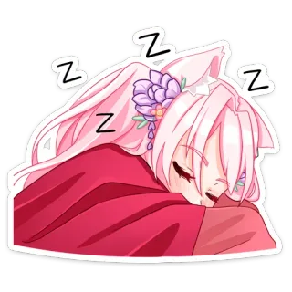 😴 Z anime, ngủ, kawaii, tai mèo, dễ thương, buồn ngủ, zzz telegram sticker