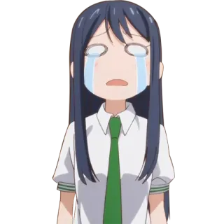 😭 anime, girl, crying, sad, glasses telegram sticker