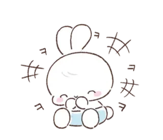 😸 安安 kelinci, imut, kawaii, senang telegram sticker