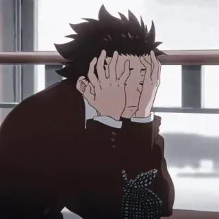 🖤 anime, triste, emozionale, personaggio, cartone animato telegram sticker