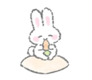 🐇 lapin, lapinou, carotte, mignon, animal, kawaii telegram sticker