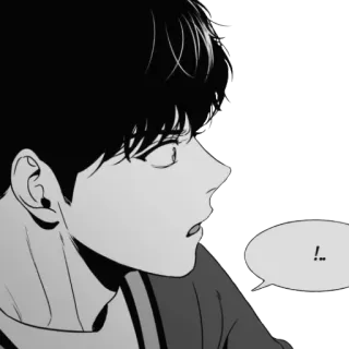 ❕ ! อนิเมะ, มังงะ, สีหน้า, ประหลาดใจ telegram sticker