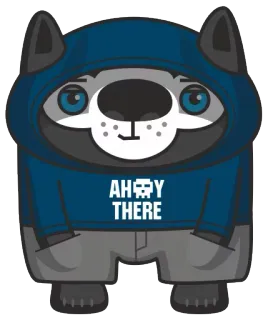 😕 AHOY THERE 해적, 해골, 만화, 동물, 늑대, 캐릭터 telegram sticker