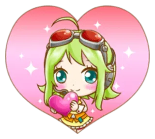 💖 Anime, Chibi, Kawaii, Corazón, Chica, Piloto whatsapp sticker