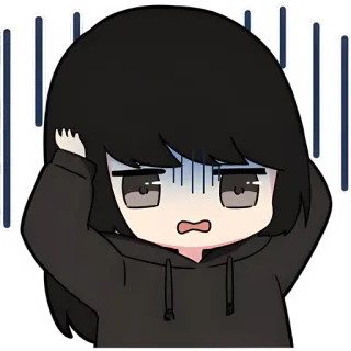 😳 อนิเมะ, ผู้หญิง, กลัว, ประหม่า, จิบิ telegram sticker