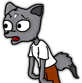 😦 Cartoon, Tier, Figur, Wolf, Anthropomorph, Besorgt telegram sticker