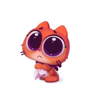 ☹️ cat, cute, sad, cartoon, animal, sticker telegram sticker