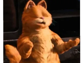🙏 Garfield cat, cartoon, orange, funny, meme telegram sticker