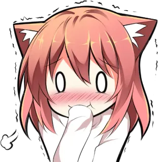 😏 Anime, Orelhas de gato, Kawaii, Fofo, Chibi, Mangá telegram sticker