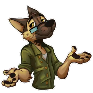 🙄 Hund, anthropomorph, Fellwesen, schulterzuckend, verwirrt, Hundecharakter telegram sticker