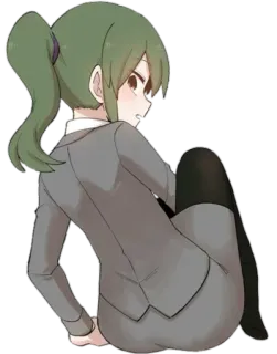 😂 Anime, Kartun, Karakter, Perempuan, Wanita, Duduk telegram sticker