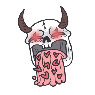🤢 Schädel, Hörner, Herzen, Valentinstag, Liebe, Niedlich telegram sticker