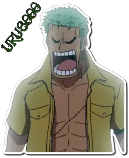 😡 Roronoa Zoro One Piece URUSEEE anime, manga, one piece, roronoa zoro, character, sticker, zoro telegram sticker