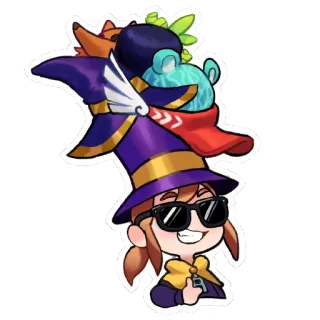 🎩 Hat Kid A Hat in Time A Hat in Time, Hat Kid, videojuego, sticker, lindo telegram sticker
