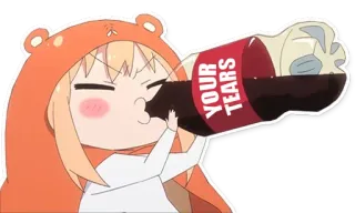 😭 YOUR TEARS anime, drink, tears, cute, girl, manga, bottle telegram sticker