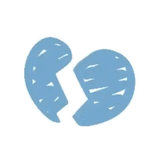 🤗 Herz, gebrochen, blau, Traurigkeit, Liebe, Scheidung telegram sticker