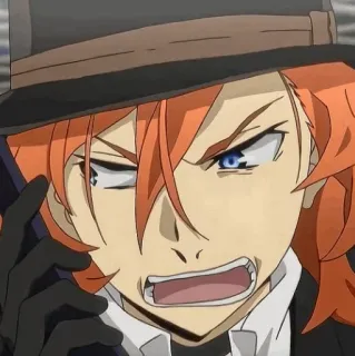 🥃 Chuuya Nakahara Bungou Stray Dogs Anime, Manga, Chuuya Nakahara, Bungou Stray Dogs, Charakter, wütend telegram sticker