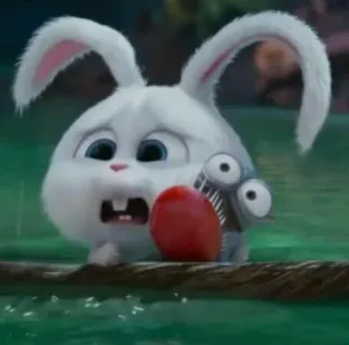 🐰 Snowball The Secret Life of Pets coniglio, cartone animato, animale, animale domestico whatsapp sticker