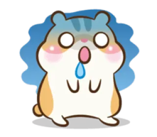 😮 仓鼠, 可爱, 卡通, 担心, 害怕, 动物, 表情符号 telegram sticker