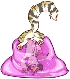 🙃 Katze, Blob, Digitale Kunst, Tier, Süß, Kawaii telegram sticker