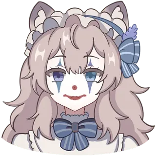 🤡 アニメ, ピエロ, かわいい, ステッカー, カワイイ, 狼, キャラクター, デジタルアート telegram sticker