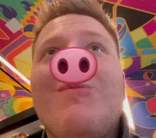 🐷 Nariz de cerdo, Emoji, Cara, Hombre, Filtro telegram sticker