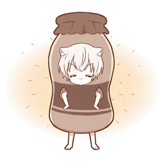 🥵 Anime, Kawaii, Süß, Flasche, Maskottchen, Chibi whatsapp sticker