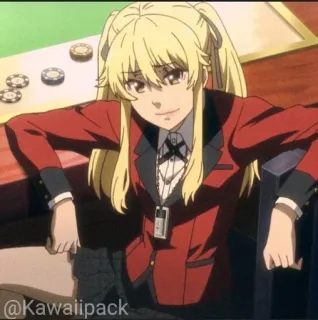 🥢 @Kawaiipack anime, blonde, casino, gambling, girl, kawaii telegram sticker